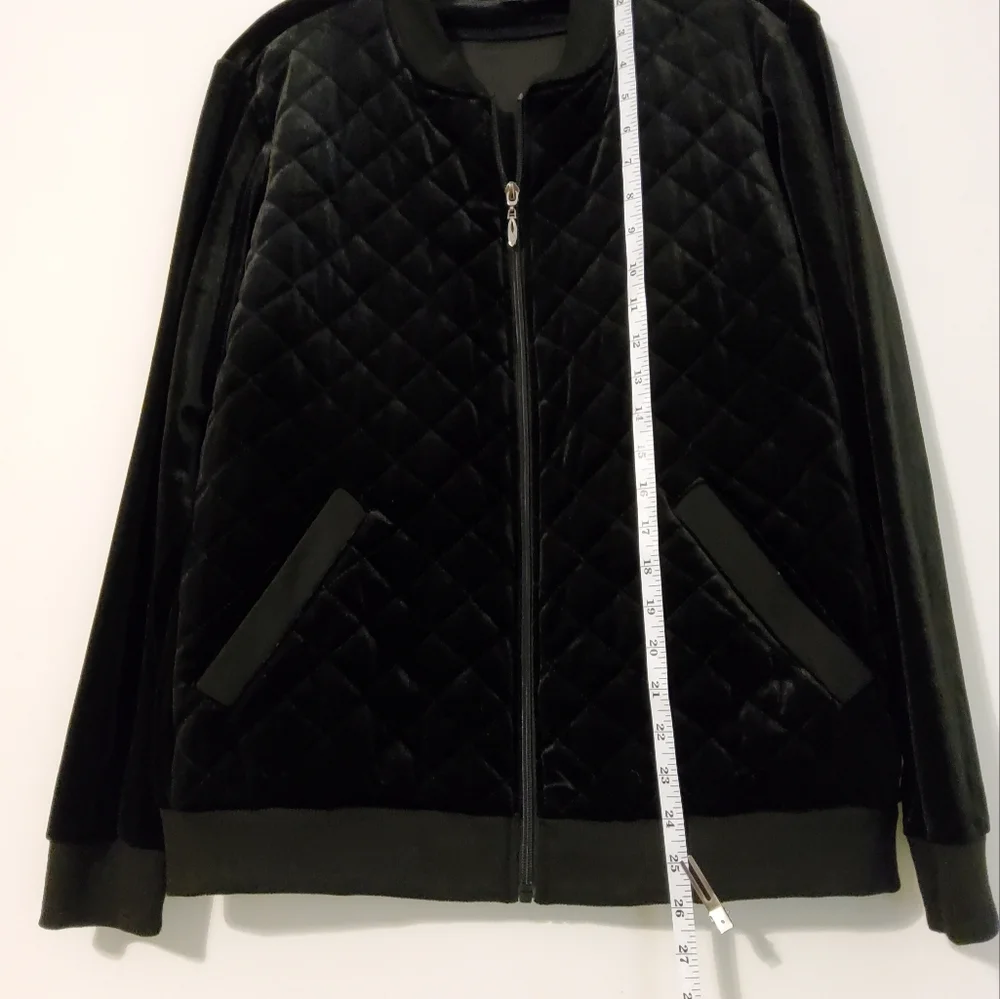 Antthony Original Zip Front Black Quilted Long Sleeve Jacket Size M - Picture 2 of 9